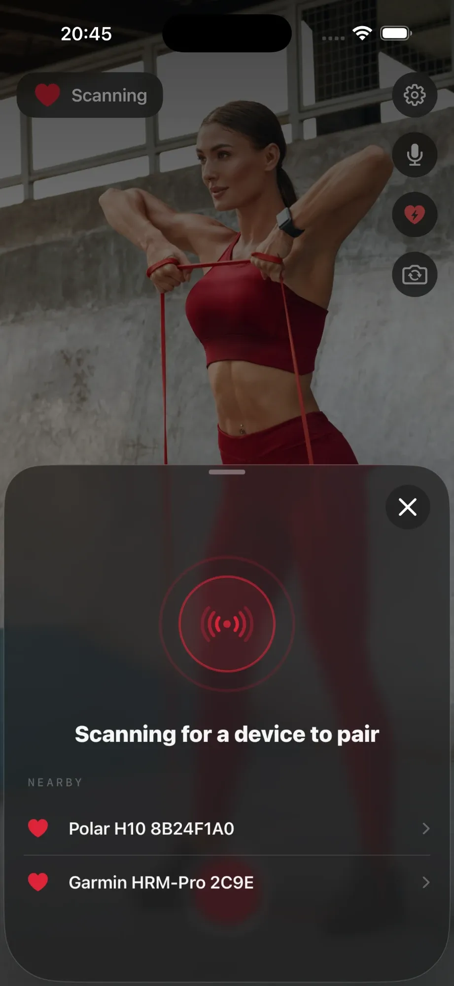 Heartily scanning for a Bluetooth heart-rate monitor to pair