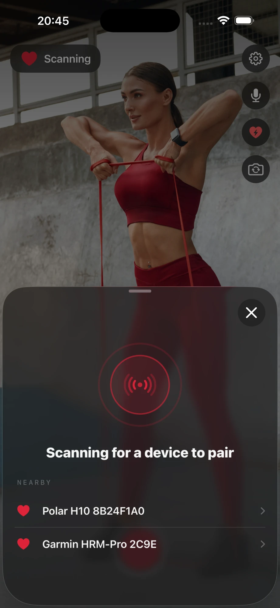 Heartily scanning for a Bluetooth heart-rate monitor to pair